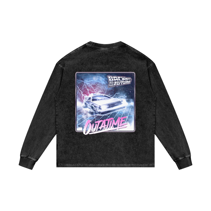 Acid Wash Oversize Long Sleeve T-Shirt - 250 GSM